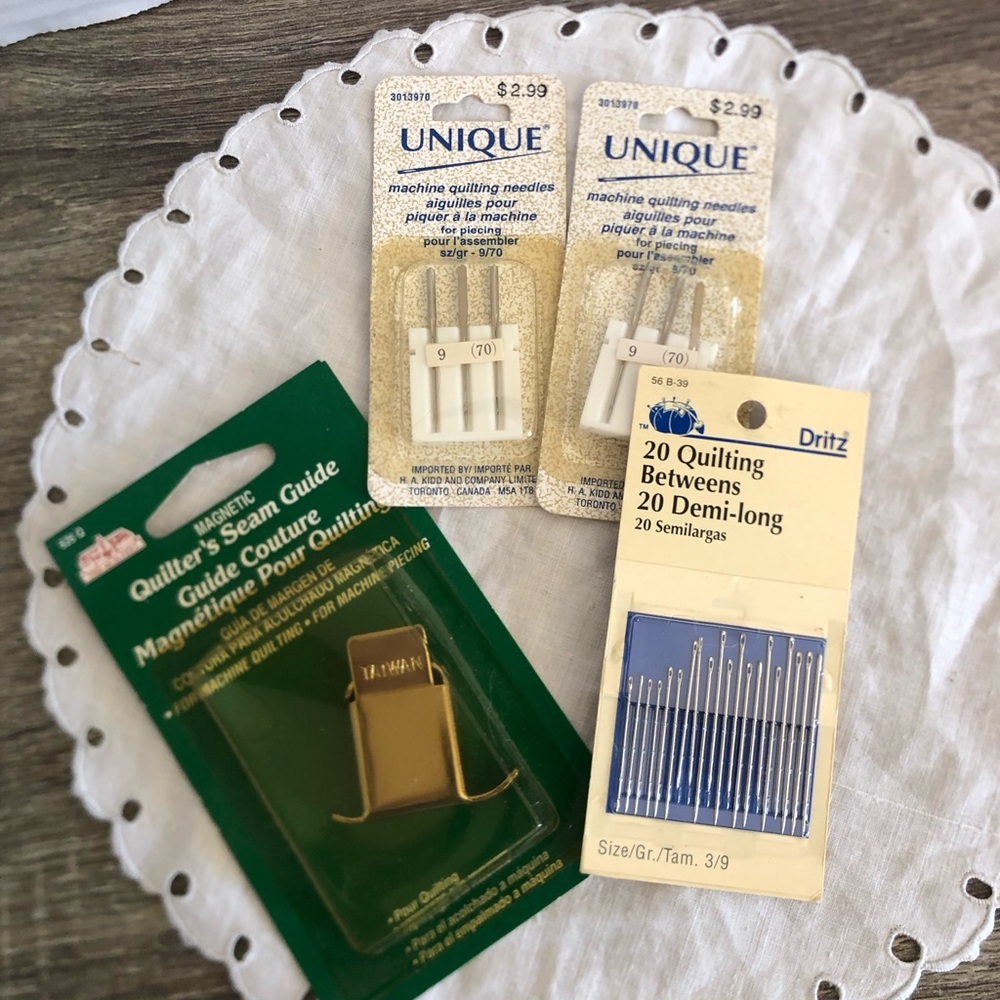 Vtg NOS Quilting Needles Assortment with Magnetic Seam Guide